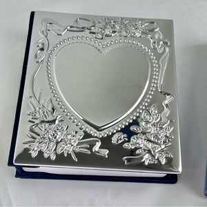 Silver Heart-Embossed Photo Album Wedding Album Bridal  Bride Photo Album